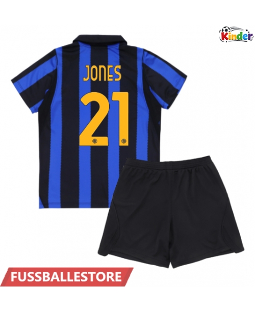 Günstige Inter Milan Curtis Jones #21 Heimtrikotsatz Kinder 2026-27 Kurzarm (+ Kurze Hosen)